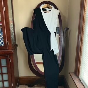 Andrew Marc Monochrome Sleeveless Jumpsuit
